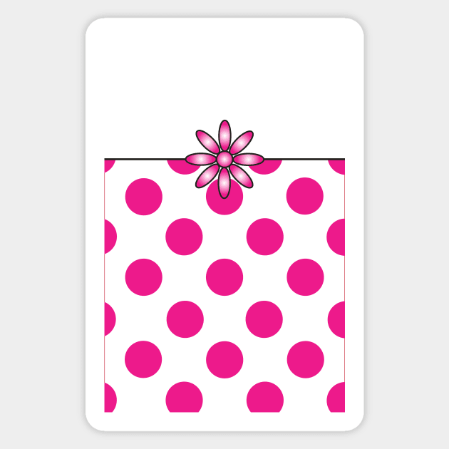 The Katy Phone / Pink Peppermint Polka Dot Sticker by srwdesign